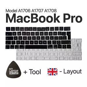 Pulsante di ricambio per MacBook Pro (2016-2017) A1706 A1708 cerniera layout Regno Unito - Foto 1 di 13