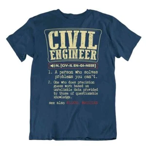 Ingénieur Civil T-Shirt Professeur Blague Chemises Tshirt Rétro Drôle Chemise - Picture 1 of 8