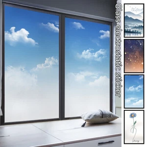 Dreamy Sky Pintura Artística Ventana Película Estática Adhesiva Esmerilada Decoración del Hogar - Imagen 1 de 33