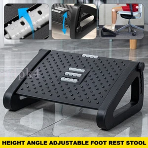 Foot Rest Stool Office Computer Desk Footrest Comfort Height Angle Adjustable - Picture 1 of 17