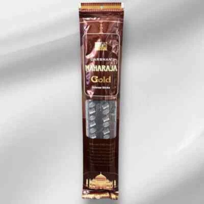 Palo de incienso indio rojo Bathi Maharaja dorado "Darshan"  Foto 1 de 4