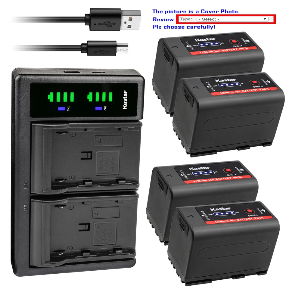 Cargador USB Kastar Batería LTD2 para Canon BP-955 BP-970 BP-970G BP-975 BP-980G Foto 1 de 4