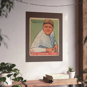 1933 Goudy Babe Ruth Card Poster, Matte Vertical Wall Art for Baseball Fans - Picture 1 of 5