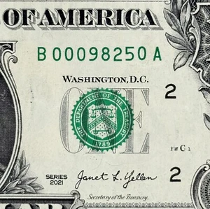 San Juan Island und Friday Harbor WA Postleitzahl (98250) ausgefallene Seriennummer Dollar - Bild 1 von 3