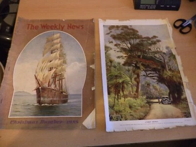 the weekly news OLD VINTAGE new zealand 1930S MAGAZINE oct 1935 art prints maori - Image 1 of 4