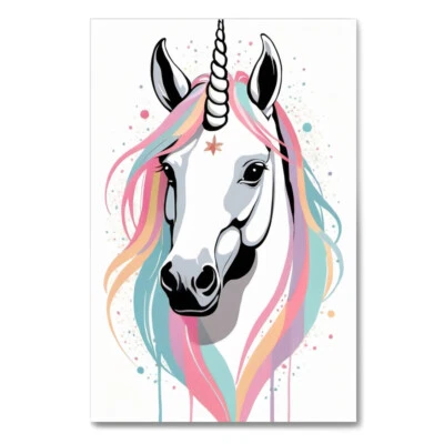 Unicorn #4 Minimalist Canvas Wall Art Print Artwork Decor - Image 1 of 4