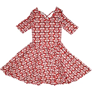 Dot Smile Girls 8 10 Red Flower Butterfly Ballerina Twirl Dress NWT - Picture 1 of 4