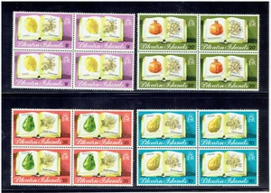 PITCAIRN ISLANDS 1982 Fruits (Flora) Block of 4 CV $5.60 - Picture 1 of 1