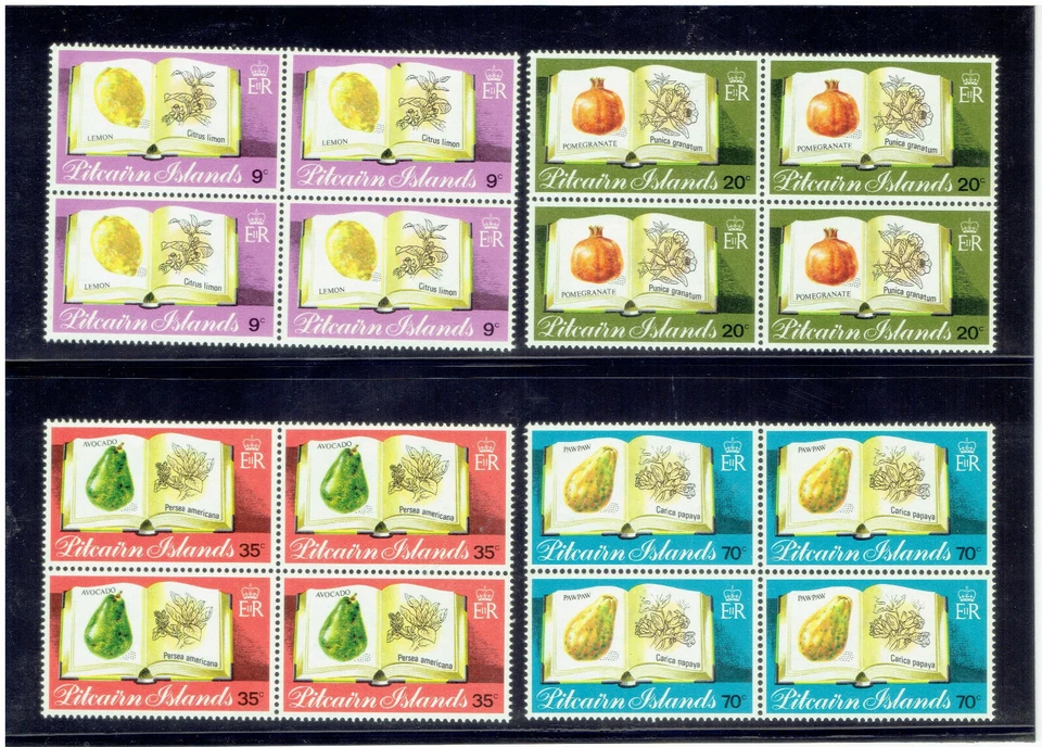 PITCAIRN ISLANDS 1982 Fruits (Flora) Block of 4 CV $5.60 - Image 1 of 1