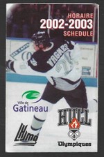 2002-03 Hull Olympiques QMJHL - LHJMQ Hockey Schedule !!! Labatt Bleu Light