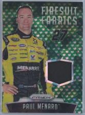 2016 Panini Prizm Firesuit Fabrics Prizms Green Flag #FF-PM Paul Menard 58/99