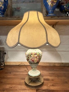 CAPODIMONTE ornate Porcelain Majolica table lamps CIRCA 1950s - Picture 1 of 8