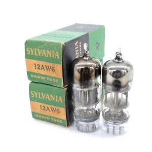 Two Excellent SYLVANIA 12AW6 Tubes NOS NIB Test Strong TV-7 Results - Picture 1 of 3