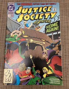 JUSTICE SOCIETY of America HOME AGAIN! #1 VINTAGE Aug 1992 DC Comics - Picture 1 of 4