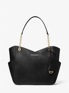 Bolso de hombro Michael Kors Jet Set grande de cuero negro Saffiano 35F1GTVT3L - Imagen 1 de 3