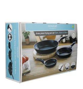 KitchenCraft Non-Stick Aluminium Frying Pans Set, 28cm, 20cm and 12cm - Picture 1 of 6