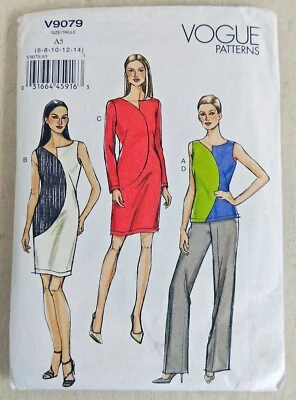 Vogue Pattern: Misses' Top, Dress & Pants, V9079, Size A5 6-14 (8656) - Image 1 of 2