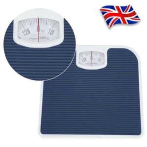 Mechanical Dial Bathroom Scales Weighing Scale Body Weight White Blue 130kg - Picture 1 of 9