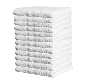 Salon Towels 100% Cotton Towel Pack Of 12 White Spa Towel in 16x28 inches. - Picture 1 of 4