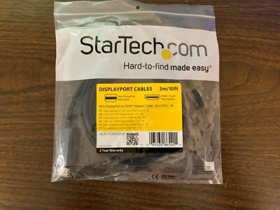Startech Mini Displayport To HDMI Adapter Cable 4K - MDP2HDMM3MB 3m/10ft - Image 1 of 3