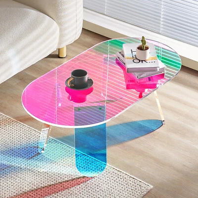 VEVOR Mesa de Centro Mesa Auxiliar de Acrílico Iridiscente Extremo de Sofá 350mm - Imagen 1 de 4