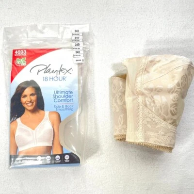 NWT Playtex Women's 34D 18 Hour Shoulder Comfort Wireless Bra 4693 Beige - Image 1 of 4