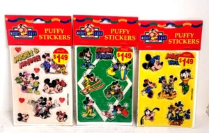 Vintage Mickey's Stuff for Kids Mickey Sports Friends Minnie Puffy Stickers New! - Picture 1 of 11