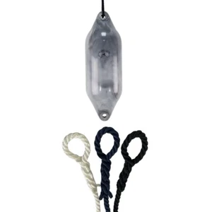 1 x HURRICANE Aurora Boat Fenders: Grey PM03 - FREE SPLICED END 10MM ROPE - Picture 1 of 2
