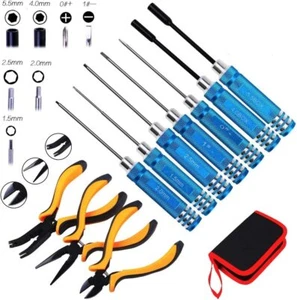 10 In1 Repair RC Tools Kits Hex Screwdrivers Wrench Pliers Tool Set for RC Model - Picture 1 of 11