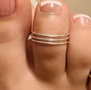 Silber verstellbarer schlichter Zehenring 925 Sterling Damen Frauen schlicht minimalistisch - Bild 1 von 8