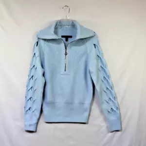 WHITE HOUSE BLACK MARKET Women's Size Small Sweater Half Zip Light Blue - Picture 1 of 12