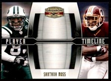 2008 Donruss Gridiron Gear Player Timeline Gold Santana Moss /500 New York