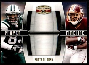 2008 Donruss Gridiron Gear Player Timeline Gold Santana Moss /500 New York