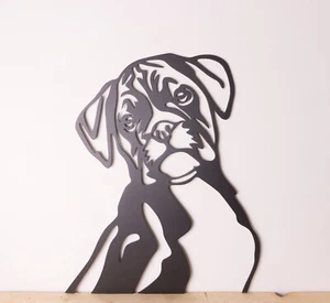 Boxer Metal Face Wall Art / Garden Sculpture - Picture 1 of 3