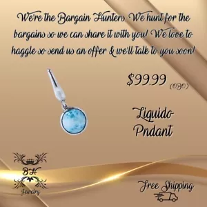 Marahlago Liquido Larimar Sterling Silver Pendant in Gift Box Ships Fast!! - Picture 1 of 5