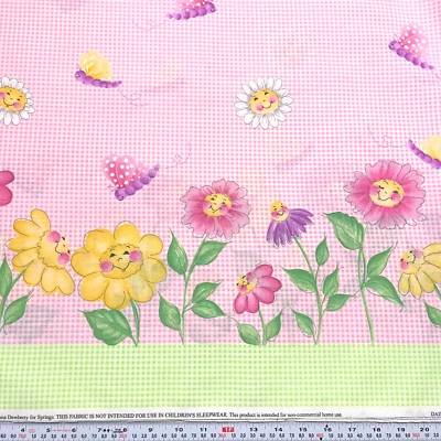 Daisy Kingdom Flower Party Decorator Double Border Cotton by the HALF YARD - Image 1 of 2