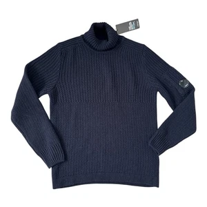 Sudadera CP Company Azul Tejida Cuello Redondo C.P. LENTE Jumper Pequeña NUEVA P2P 21 - Imagen 1 de 16