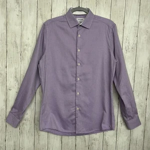 Chemise habillée légère boutonnée col manches longues violet à carreaux Duchamp 15,5 - Photo 1/7