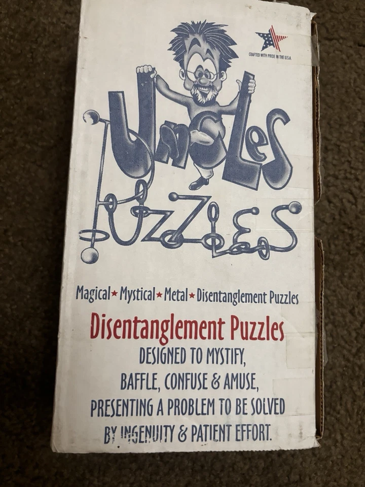 Vintage Uncles Puzzles Metal Disentanglement FOOLER Difficulty Severe w/Solution - Image 1 of 1