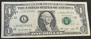 2009 San Francisco $1 Bill Fancy Ladder 9,0,1,2,3,4,5,6 All Unique Numbers Note - Picture 1 of 2