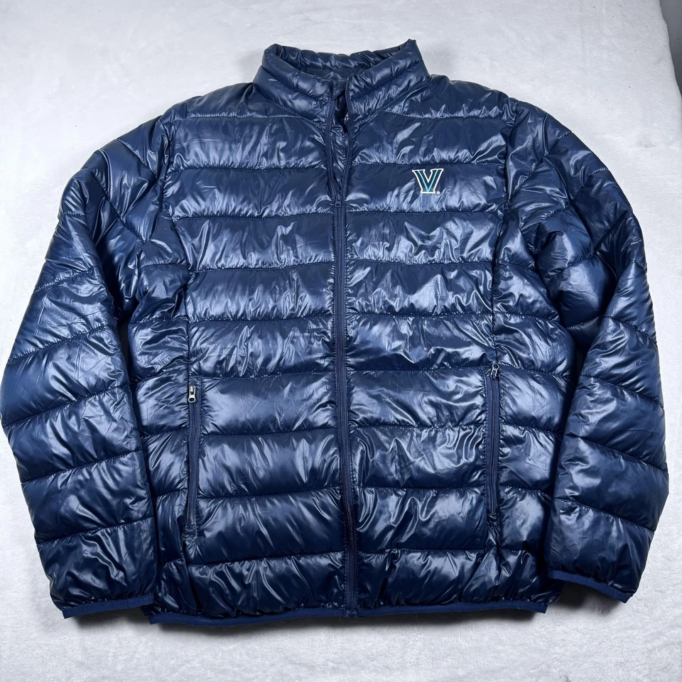Chaqueta Villanova Wildcats Para Hombres XL Azul Marino NCAA Baloncesto Fanáticos Puffer Foto 1 de 4