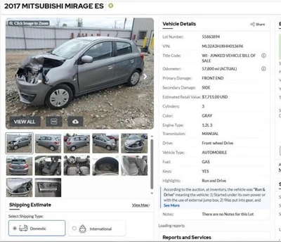 (LOCAL PICKUP ONLY) Driver Left Rear Side Door Hatchback Fits 14-15 17-24 MIRAGE - Image 1 of 4