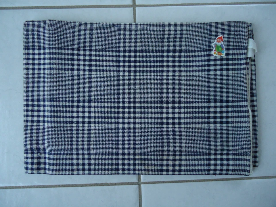 LINGE ANCIEN KELSCH HOUSSE METIS CARRES BLEUS - Photo 1/2