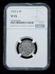 1923-S 5c Buffalo Nickel - NGC VF25 - Picture 1 of 4