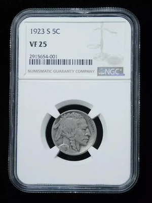 1923-S 5c Buffalo Nickel - NGC VF25 - Image 1 of 4