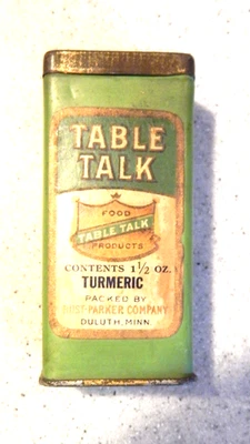 Table Talk Turmeric  1.5 Oz. Spice Tin - Packed by Rust Parker Co. of Duluth, Mn - Image 1 of 4
