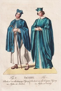 Canonici regolari San Giorgio Alga Orden Tracht traje grabado 1821 - Imagen 1 de 1