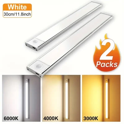 LED Motion Sensor Under Cabinet Closet Light USB Rechargeable Kitchen Lamp Strip - Image 1 of 4