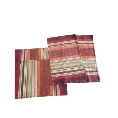Tapetes Sonoma Placemats listrados de algodão vermelho boho rústico ocidental retangular - Imagem 1 de 4