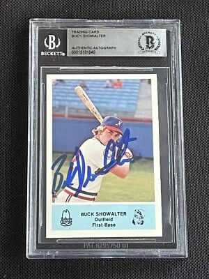 BUCK SHOWALTER 1981 ARBY’S NASHVILLE SOUNDS SIGNED AUTOGRAPH CARD BAS AUTHENTIC - Image 1 of 2